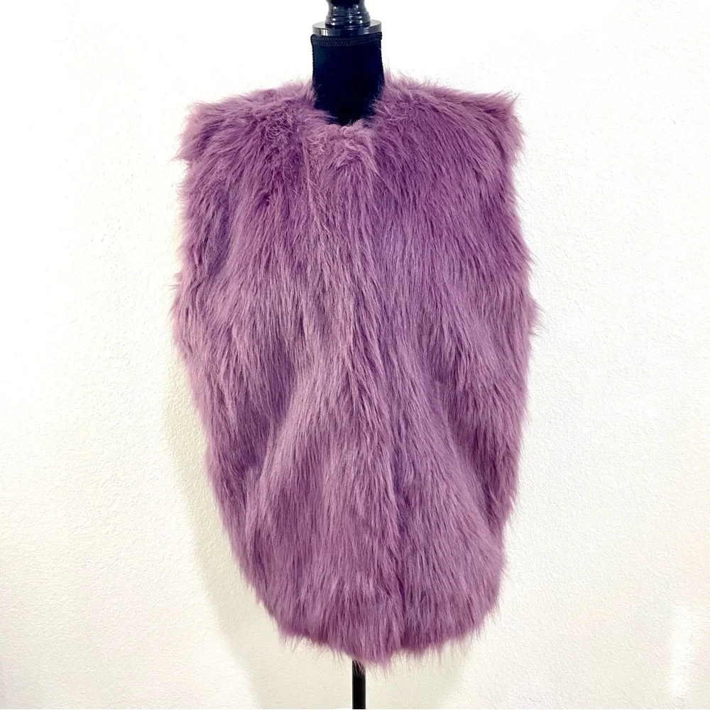 Not Fur Real‎ By Duffel Purple Faux Fur Vest, Club Style, Snow